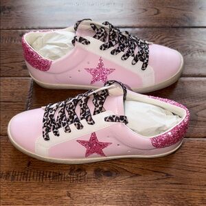 Mi.imShoes Skylar Pink Glitter Star Sneakers